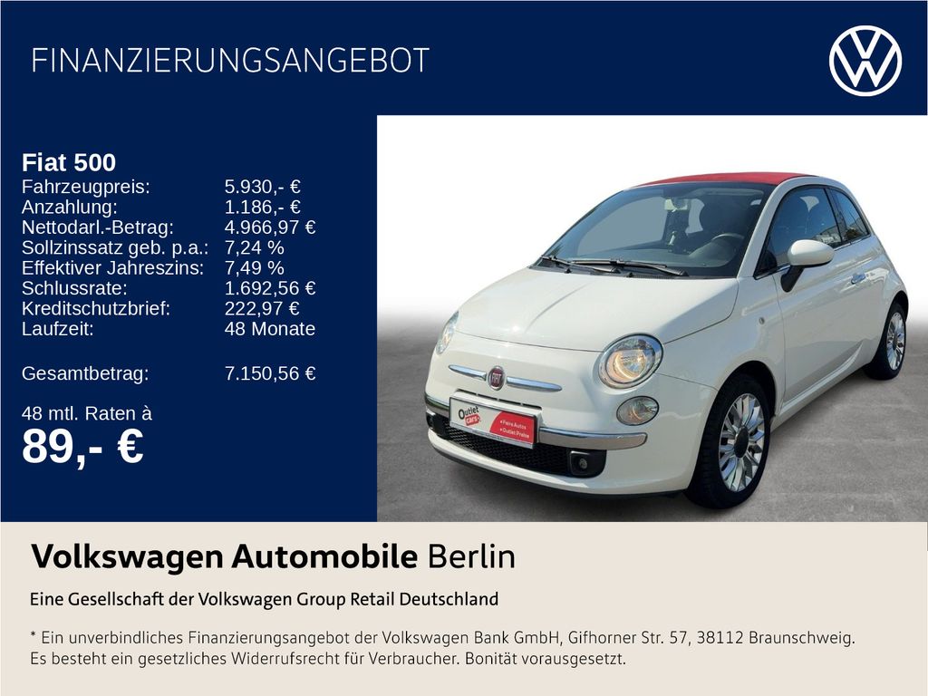 Bild des Angebotes Fiat 500 C 1.2 8V Lounge