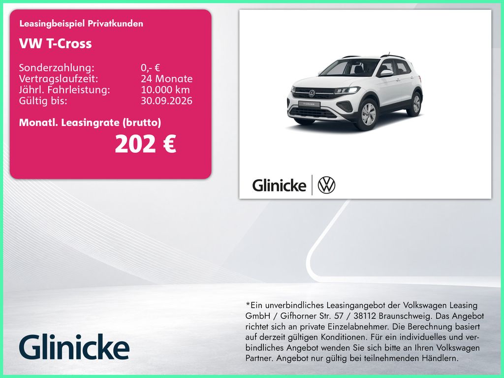 Bild des Angebotes Volkswagen T-Cross 1.0 TSI Life SiHz Navi Klima