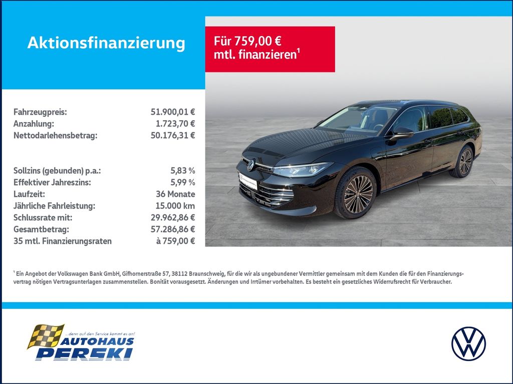 Bild des Angebotes Volkswagen Passat Variant 1,5 l eHybrid Elegance DSG AHK,
