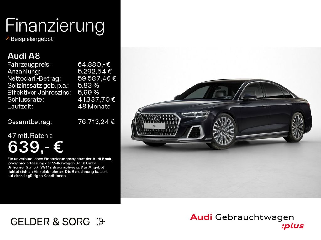 Audi A8 60 TFSIe qu. 59km/WLTP*Massage*HuD*Pano*Air