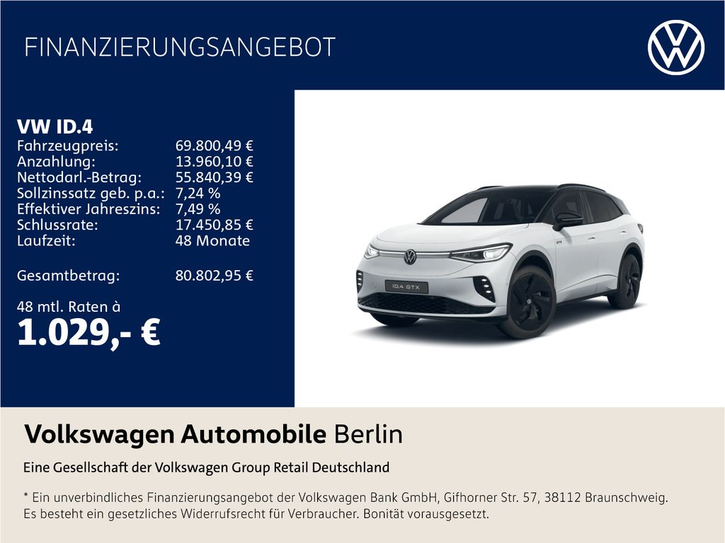 Bild des Angebotes Volkswagen ID.4 GTX mit Entertainment-Paket 4Motion
