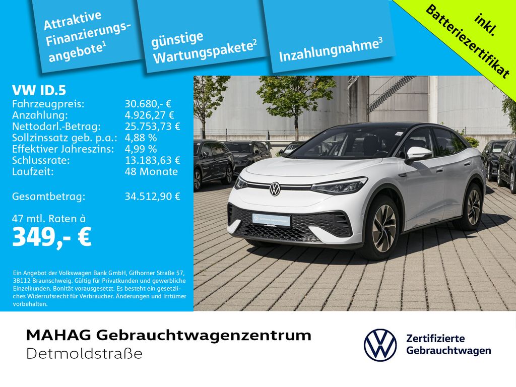 Bild des Angebotes Volkswagen ID.5 Pro Performance 150 kW LED Navi ParkAssist+