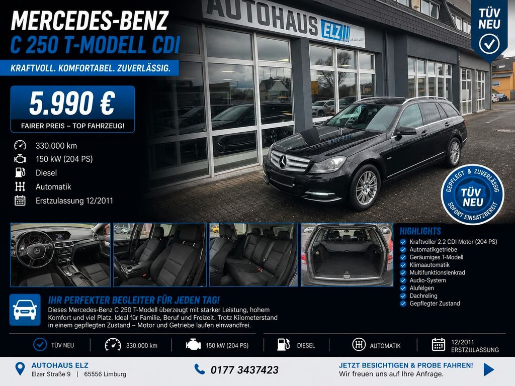Bild des Angebotes Mercedes-Benz C 250 C T-Modell C 250 T CDI BlueEfficiency/