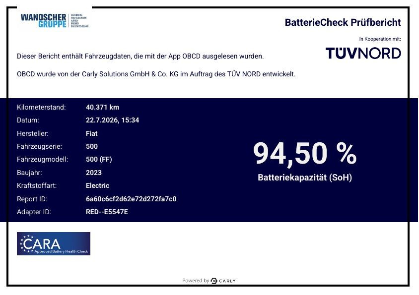 Bild des Angebotes Fiat 500 e Icon Cabrio Batterie KeyLess+LED+Navi+SHZ