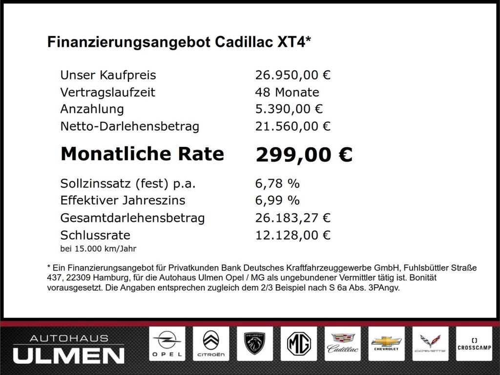 Bild des Angebotes Cadillac XT4 Luxury AWD Navi Voll-LED Klimaauto.+SHZ Alu