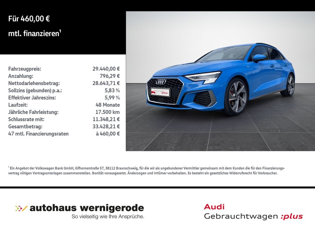 Bild des Angebotes Audi A3 Sportback 35TFSI S line *B&O*Dynamikpaket*Mat