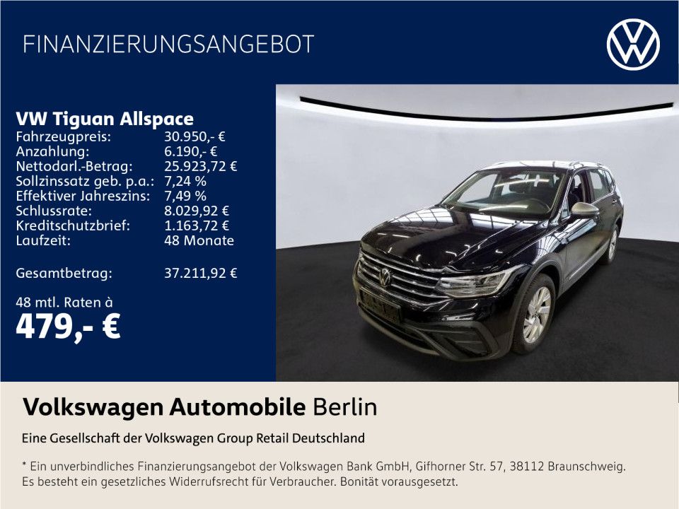 Bild des Angebotes Volkswagen Tiguan Allspace 1.5 TSI DSG Life Navi AHK 7 Sitz