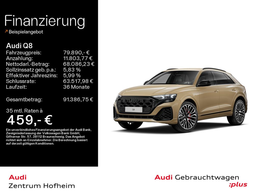 Bild des Angebotes Audi Q8 55 TFSIe qu 2x S line tip*Air*B&O*HUD*HD Matr
