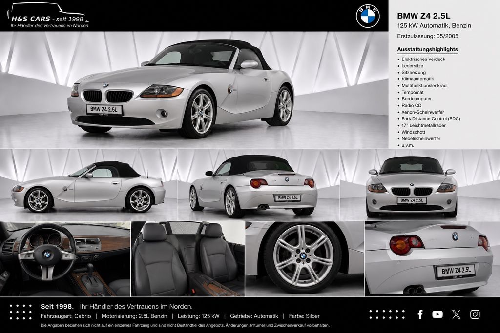 Bild des Angebotes BMW Z4 Roadster 2.5i 1.HAND KLIMAT LEDER SITZHEIZUNG