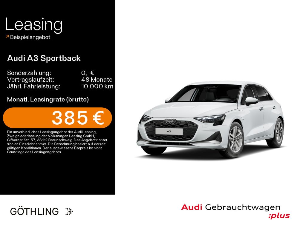 Bild des Angebotes Audi A3 Sportback TFSIe 150 kW 140km/WLTP*LED*ACC*RFK