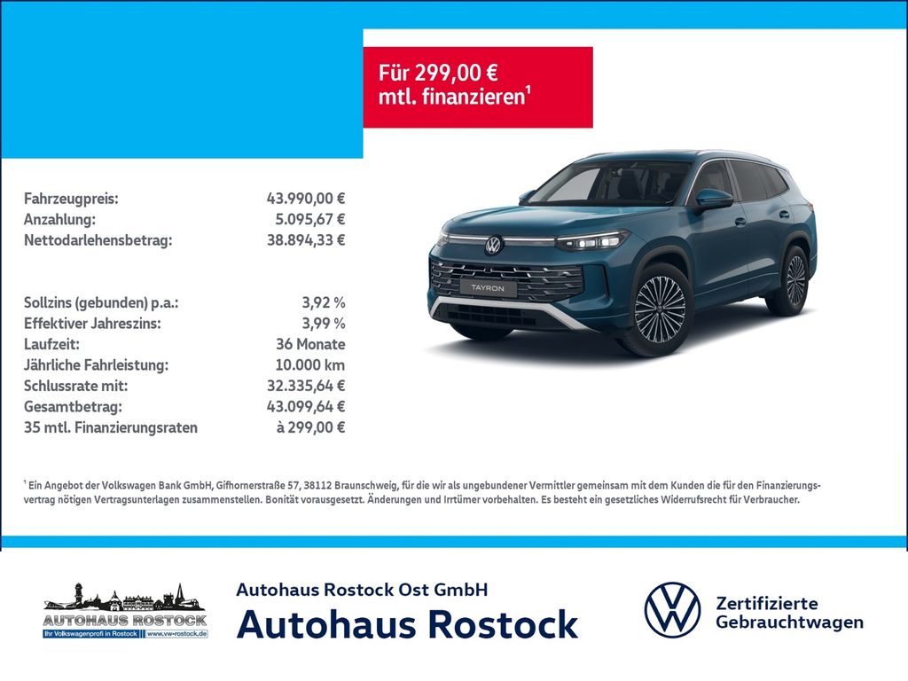 Bild des Angebotes Volkswagen Tayron Elegance 2.0 TDI DSG STANDHZG PANO