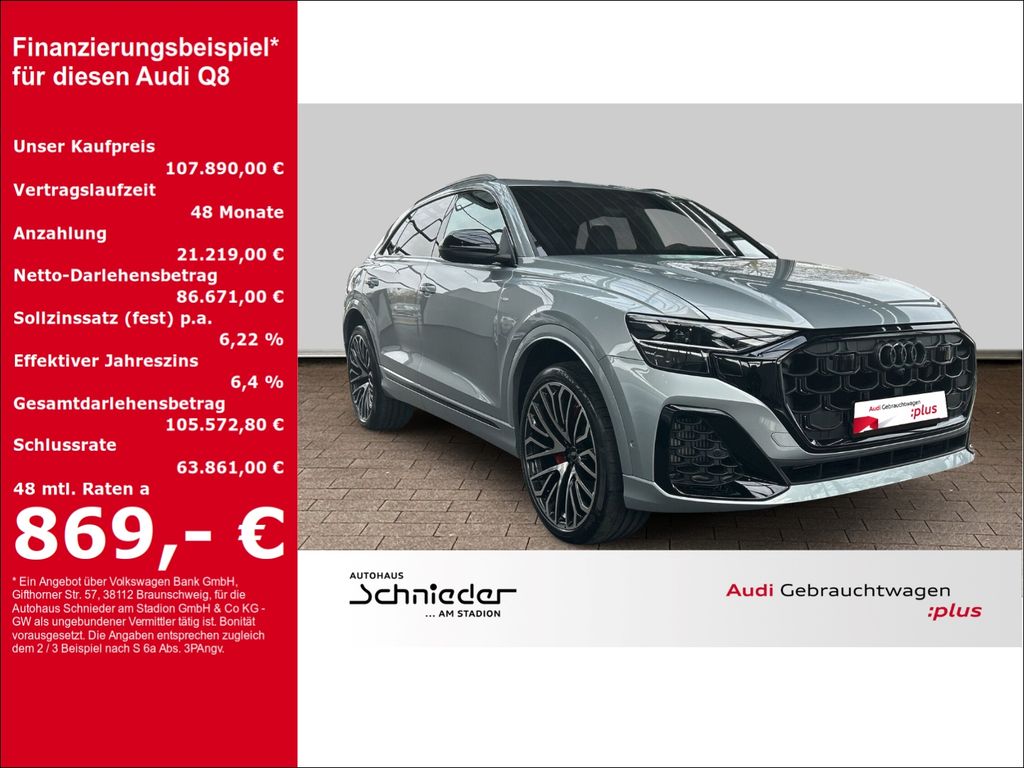 Bild des Angebotes Audi Q8 TFSI e S-LINE+HUD+AHK+PANO+MATRIX-LED+LEDER+K