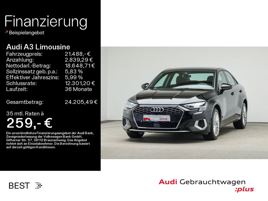 Bild des Angebotes Audi A3 Limousine advanced 35 TDI  ACC, Sound, Navi