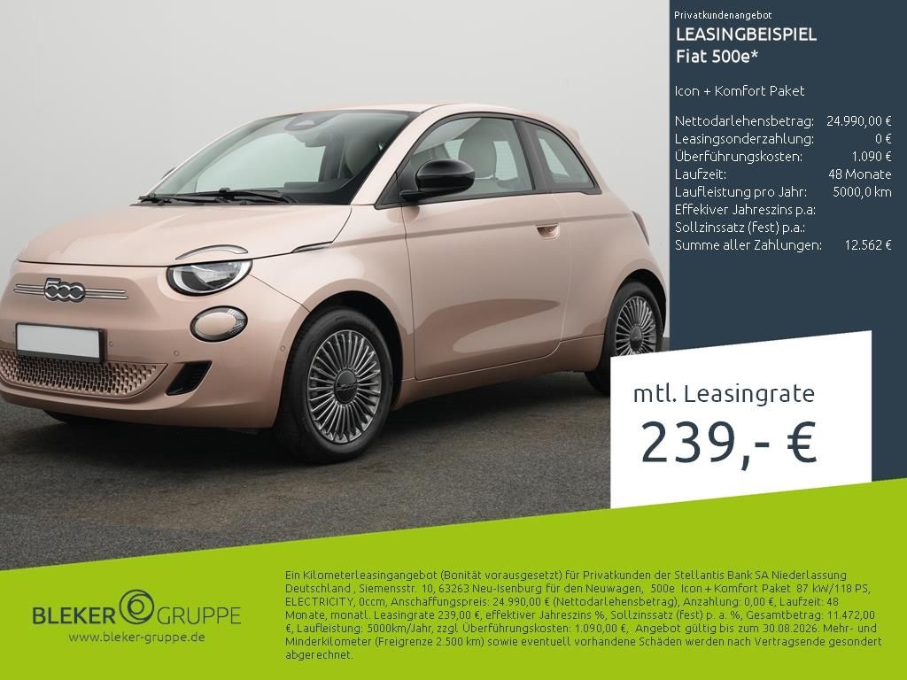 Fiat 500e Icon + Komfort Paket