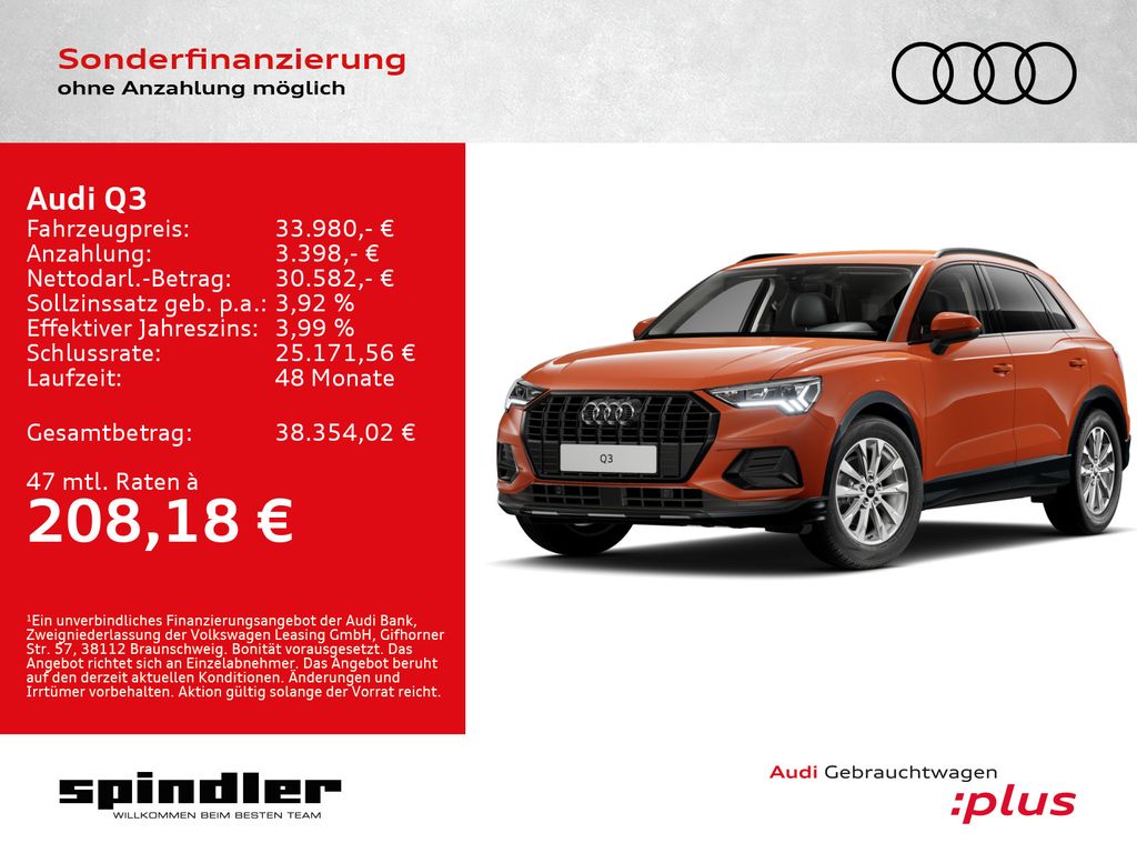 Bild des Angebotes Audi Q3 advanced 35 TFSI S-tronic / CarPlay, LED, AHK