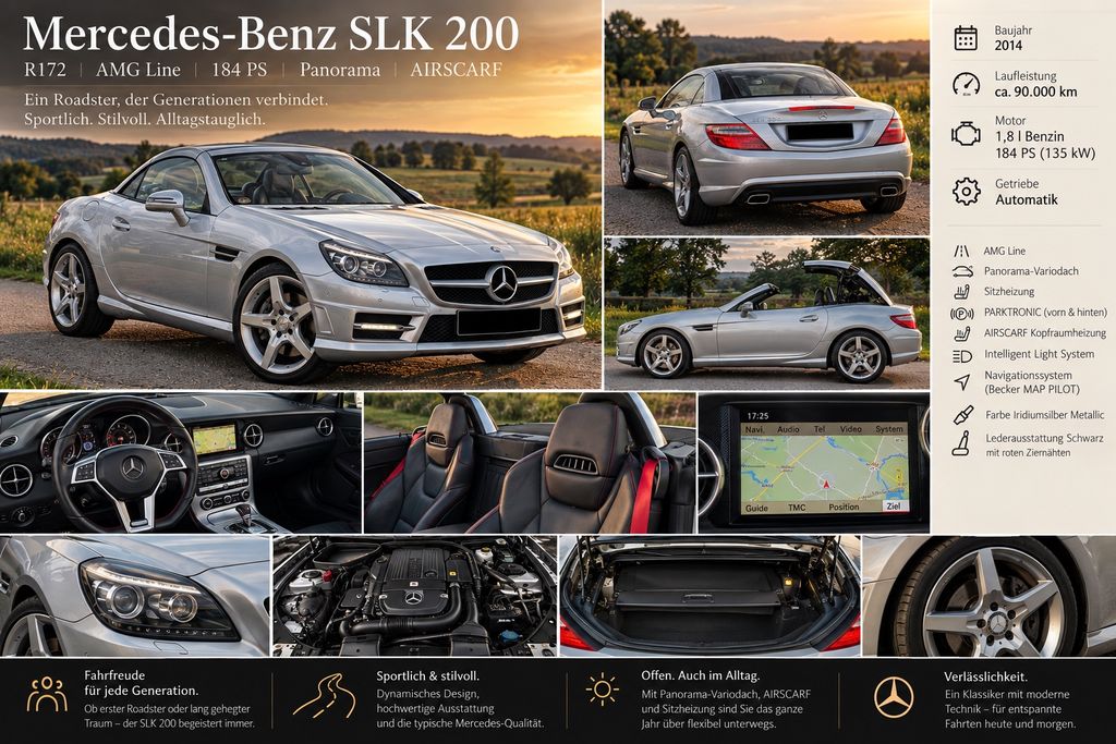 Bild des Angebotes Mercedes-Benz SLK 200 R172 AMG Line|AIRSCARF|Panora|CarPlay