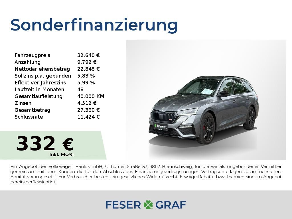 Bild des Angebotes Skoda Octavia Combi 2.0 TDI RS DSG LED/Kamera/Pano