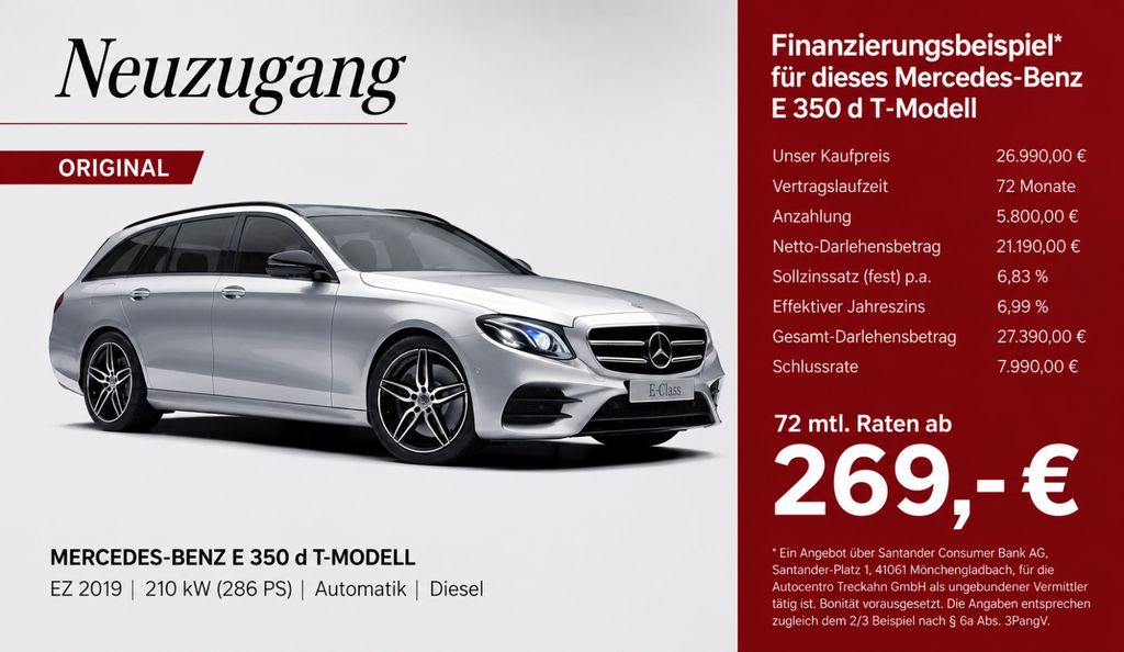 Bild des Angebotes Mercedes-Benz E 350 d T AMG*Widescreen*Pano