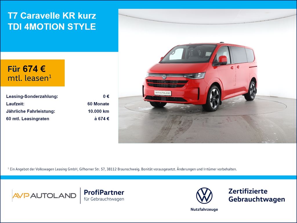 Bild des Angebotes Volkswagen T7 Caravelle KR kurz TDI 4MOTION STYLE