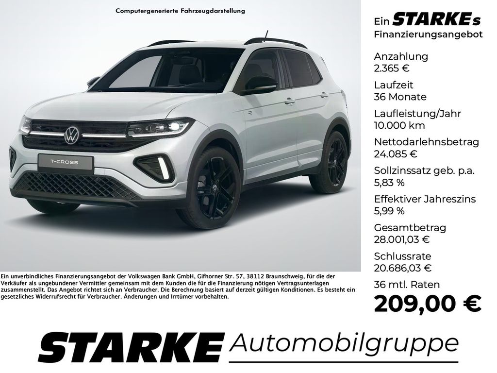 Volkswagen T-Cross 1.0 TSI DSG R-Line Black Style Navi LED