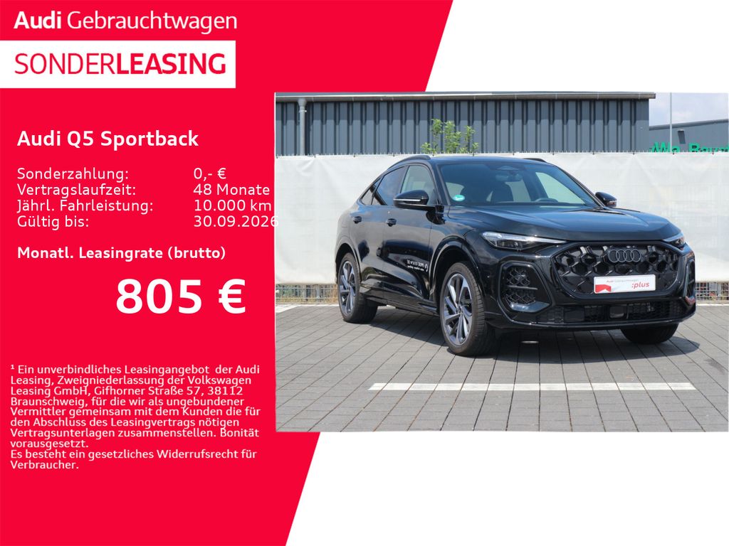 Bild des Angebotes Audi Q5 Sportback e-hybrid quattro S line*0,5%*AHK*