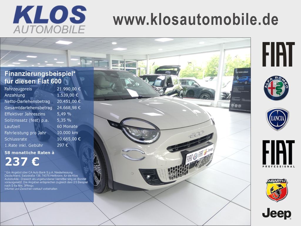 Bild des Angebotes Fiat 600 ICON 1.2 100 PS MT6 KOMFORT NAVI KAMERA