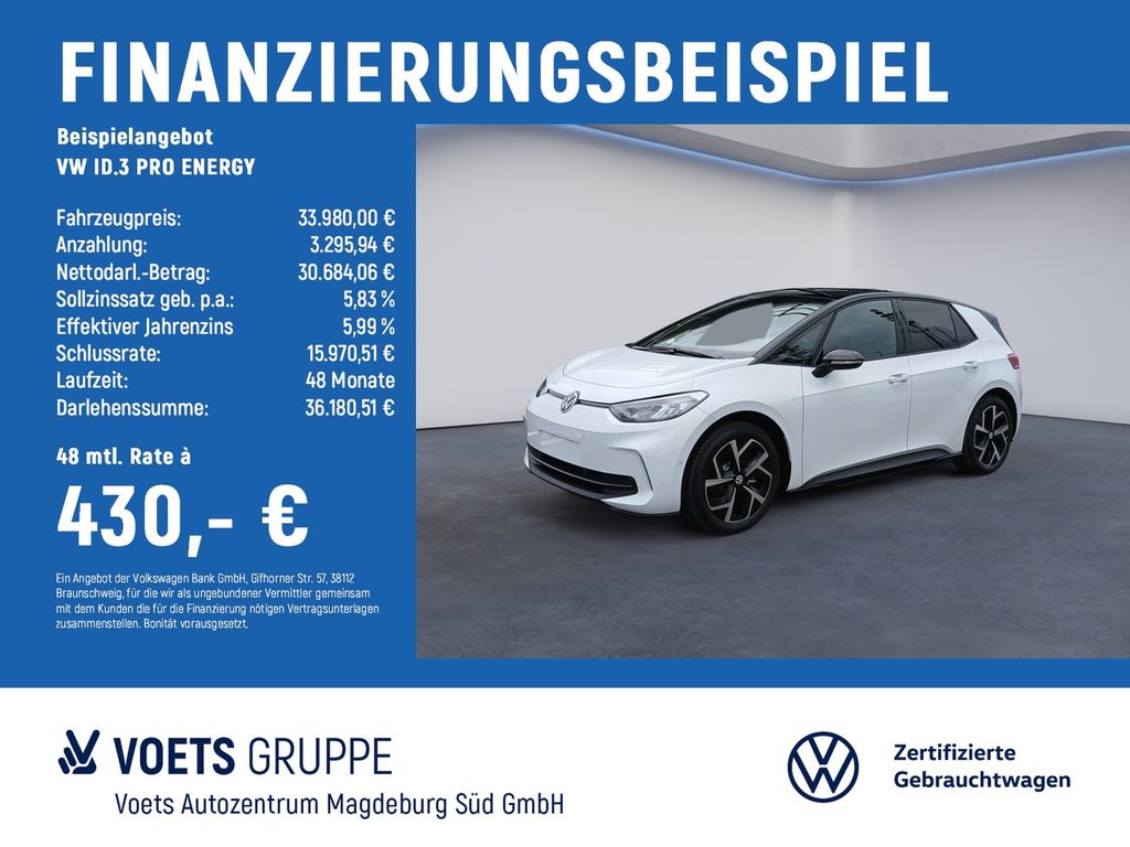Bild des Angebotes Volkswagen ID.3 PRO ENERGY LED+NAVI+KAM+ACC+KESSY+E-SITZE