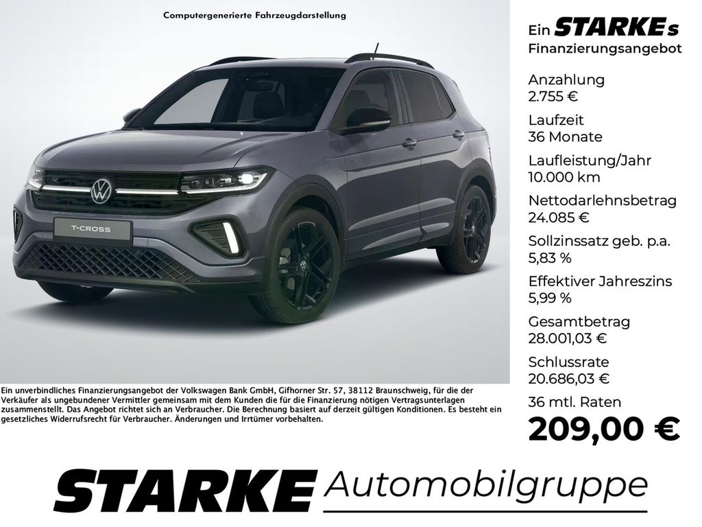 Bild des Angebotes Volkswagen T-Cross 1.0 TSI DSG R-Line Black Style  Navi LED