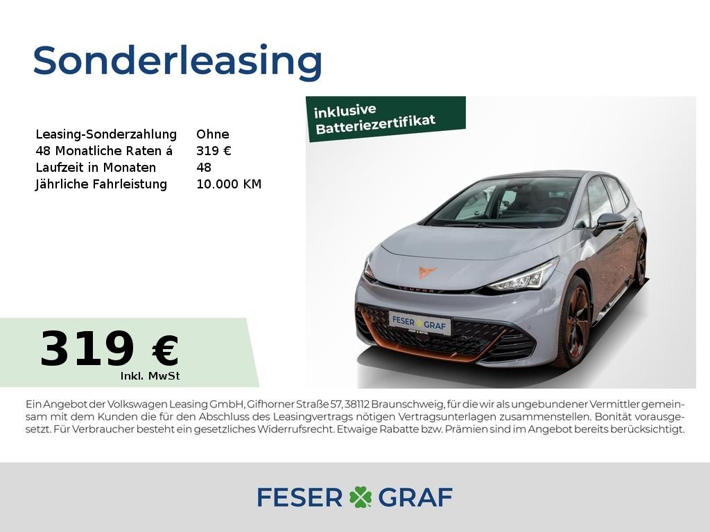 Bild des Angebotes Cupra Born 150kW (204PS) 58kWh Navi/ACC/Pano/Kamera