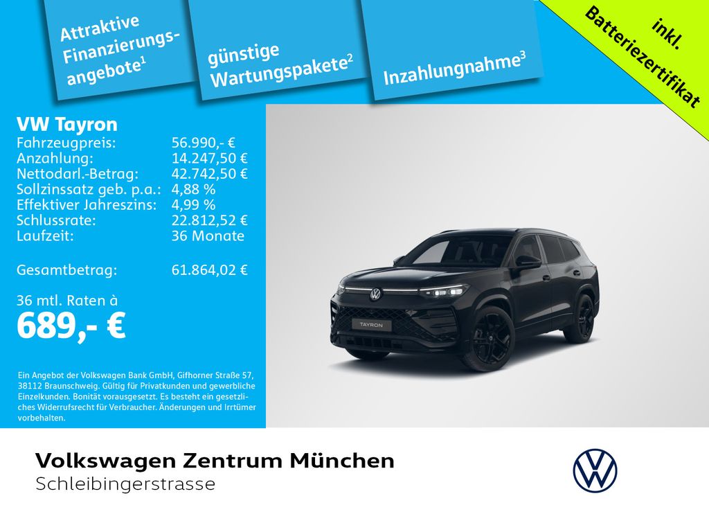 Bild des Angebotes Volkswagen Tayron  1.5 leHybrid R-Line BlackStyle AHK Pano