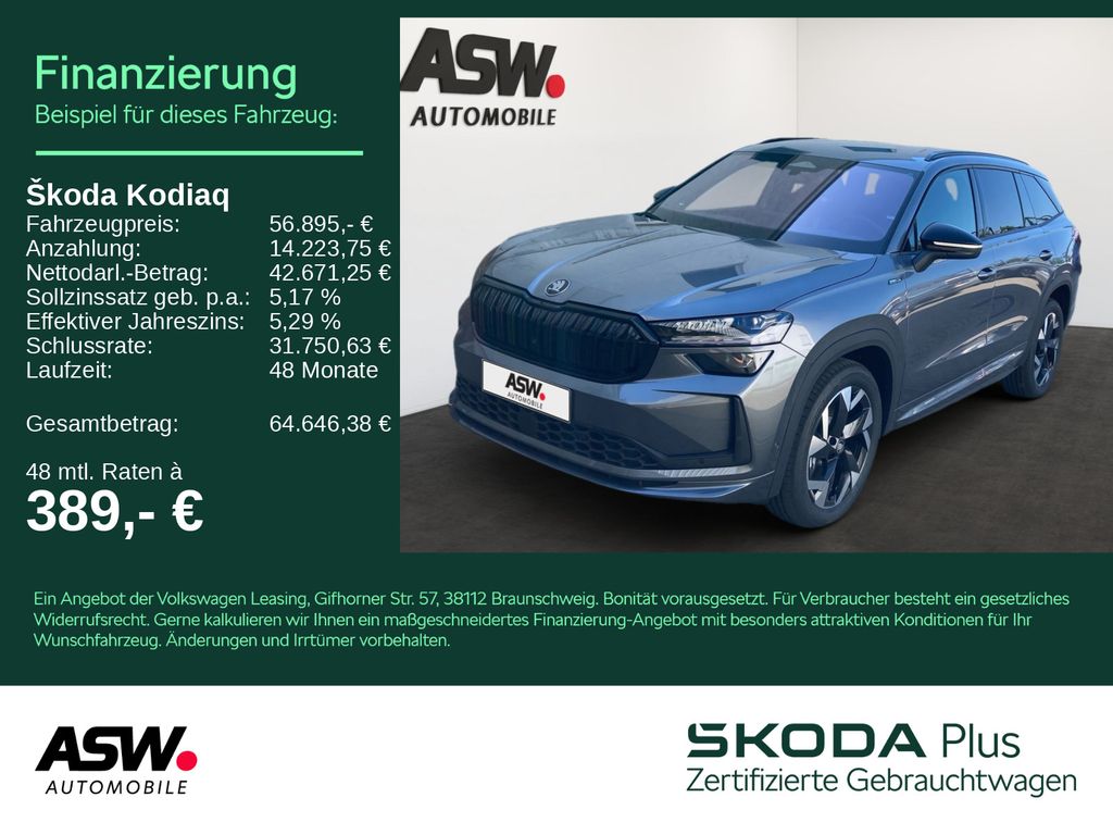 Bild des Angebotes Skoda Kodiaq Sportline 2,0 TDI 193PS DSG 4x4 360° AHK