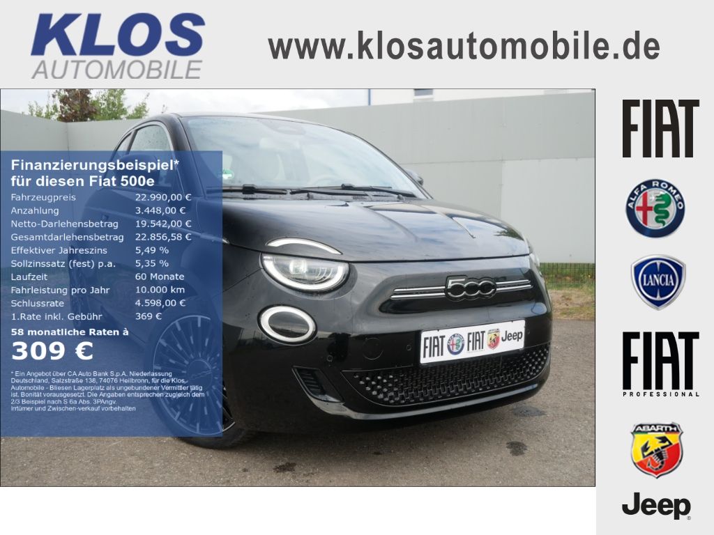 Bild des Angebotes Fiat 500e BY BOCELLI AT 42 Kwh 118PS LED NAVI WINTER