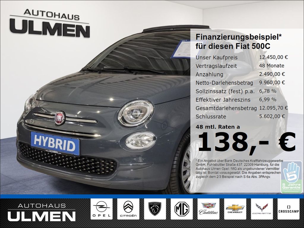 Bild des Angebotes Fiat 500C GSE N3 Hybrid Lounge Komfort  Faltdach Alu