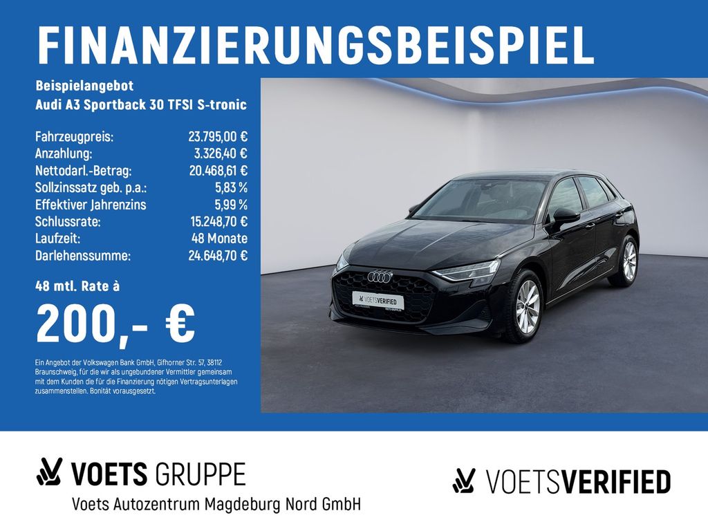 Bild des Angebotes Audi A3 Sportback 30 TFSI S-tronic Basis LED+NAVI+PDC