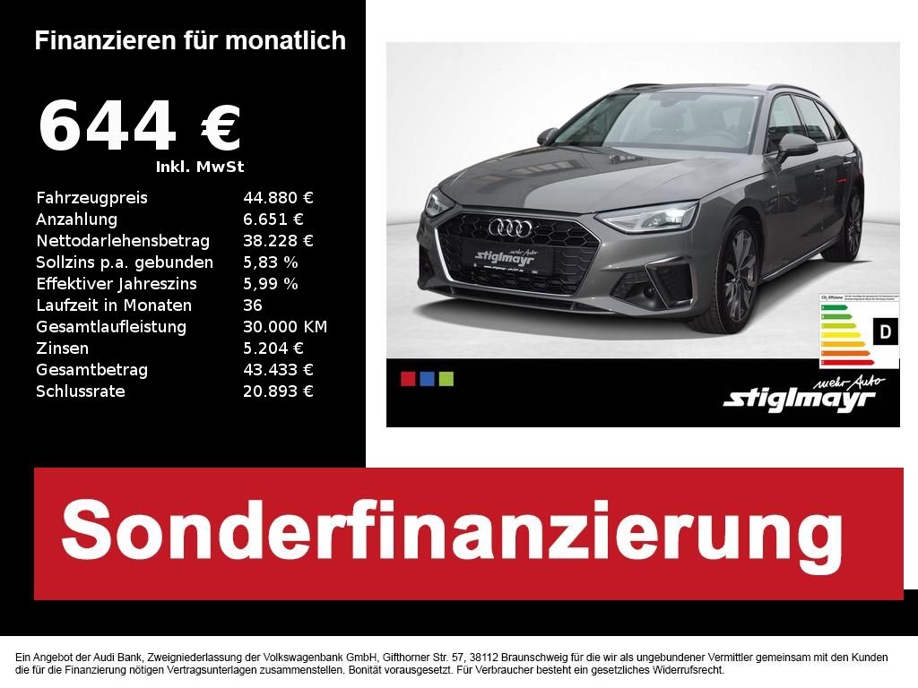 Bild des Angebotes Audi A4 Avant S line 30 TDI S tronic Alu-18`