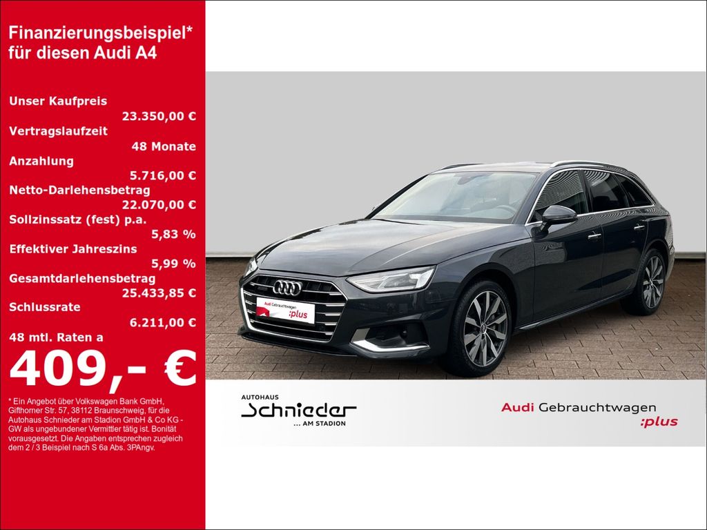Bild des Angebotes Audi A4 Avant 2.0 40 TDI quattro advanced Navi Leder