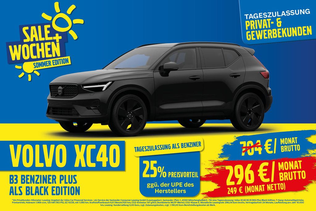 Bild des Angebotes Volvo XC40 B3 Plus Black Edition 20" 360° ACC FHZ H&K