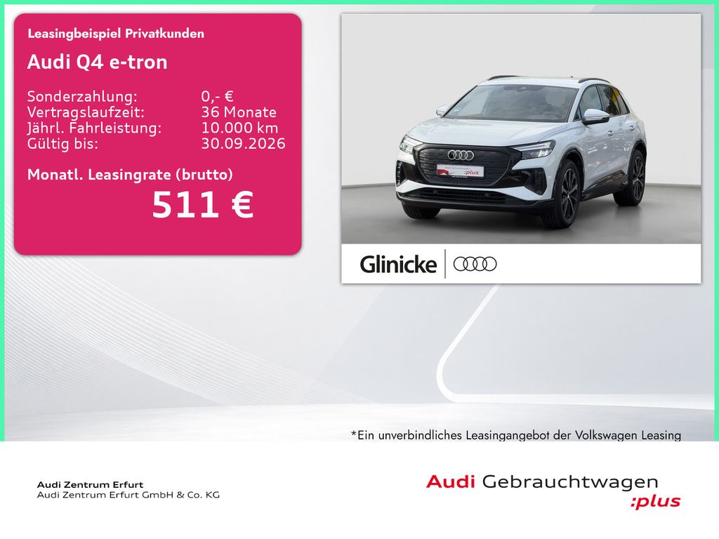 Bild des Angebotes Audi Q4 40 e-tron 150 kW AHK Navi Rückfahrkamera Einp