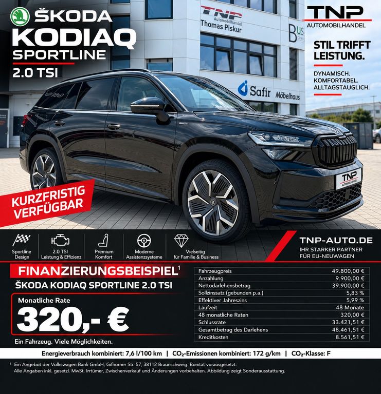 Skoda Kodiaq 2.0 TSI DSG Sportline+AHK+PANO+CANTON+HUD