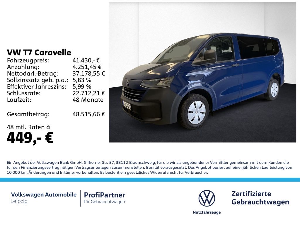 Bild des Angebotes Volkswagen T7 Caravelle 2.0 TDI KR*Tempomat*Kamera*vorb.AHK