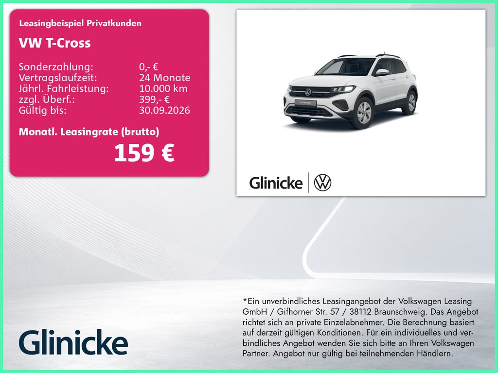 Bild des Angebotes Volkswagen T-Cross 1.0 Life