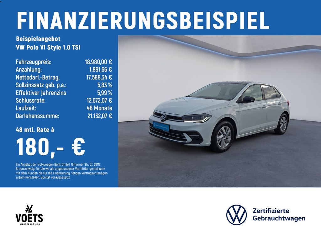 Bild des Angebotes Volkswagen Polo VI Style 1.0 TSI IQ-LIGHT+NAVI+ROOF PACK