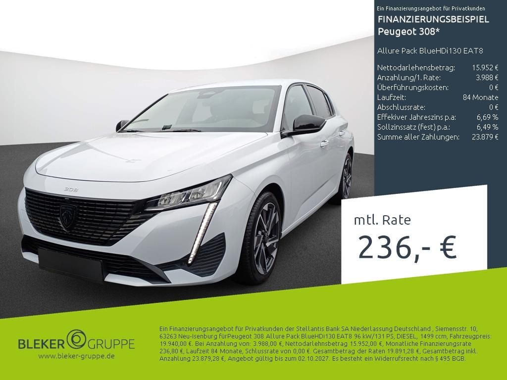 Bild des Angebotes Peugeot 308 Allure Pack BlueHDi130 EAT8