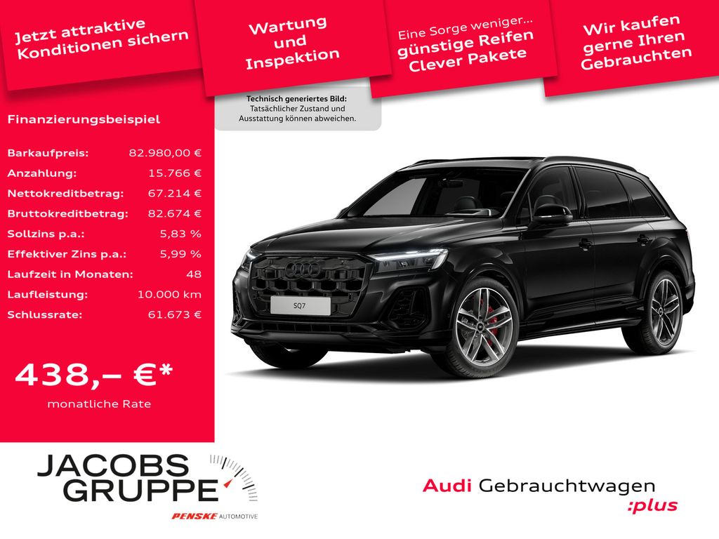 Audi SQ7 All Black/7-Sitze/360°/Matrix/Pano/HuD/AHK/2
