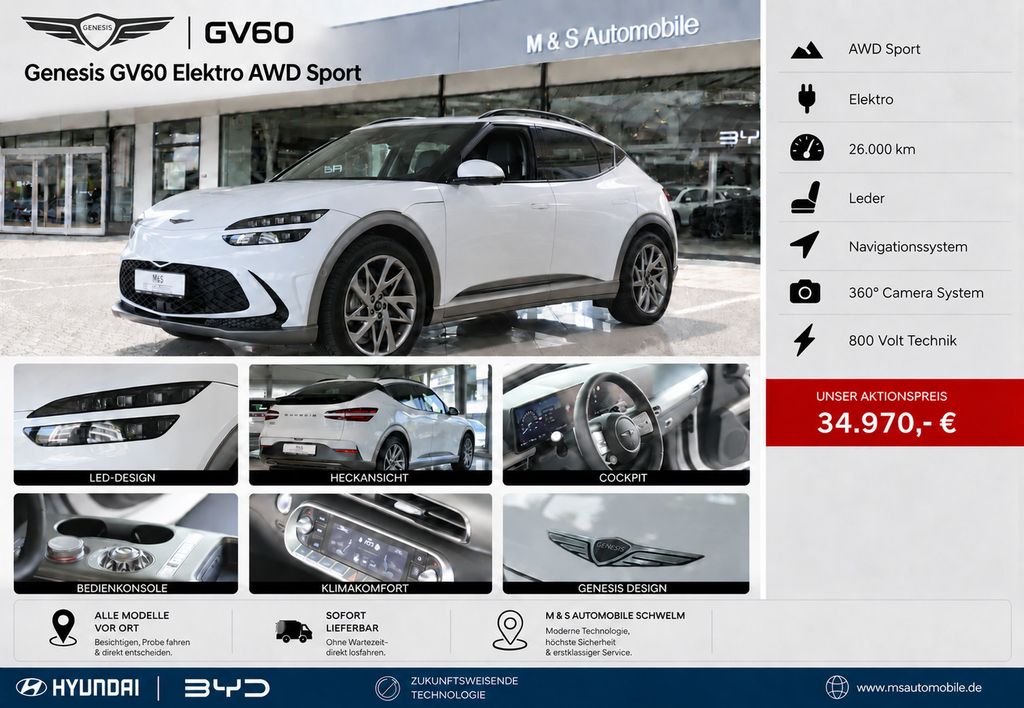 Bild des Angebotes Genesis GV60 Elekt. AWD Sport  °800 Volt Technik°