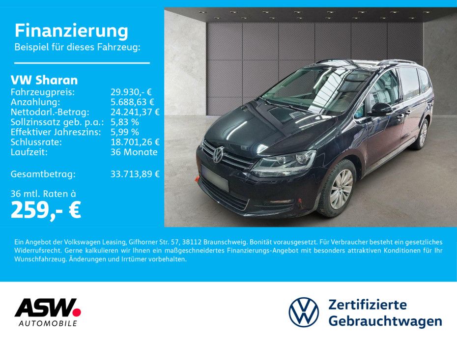 Bild des Angebotes Volkswagen Sharan Comfortline 1.4 TSI DSG Navi PDC AHK 7-S