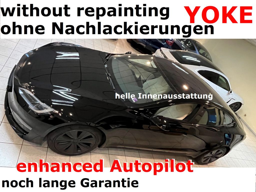 Tesla Model S LR +Leder beige+YOKE+enhanced Autopilot+