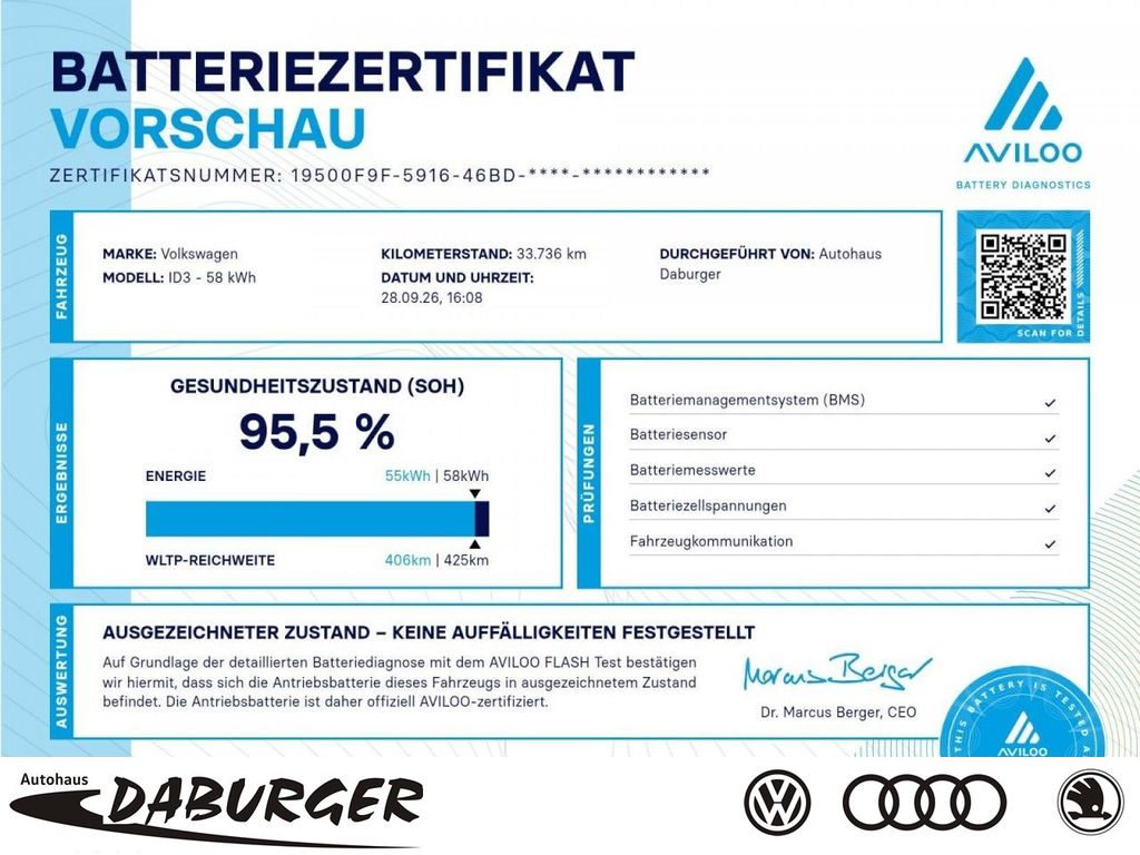 Bild des Angebotes Volkswagen ID.3 Pro 62kW FACELIFT ACC+18-Zoll
