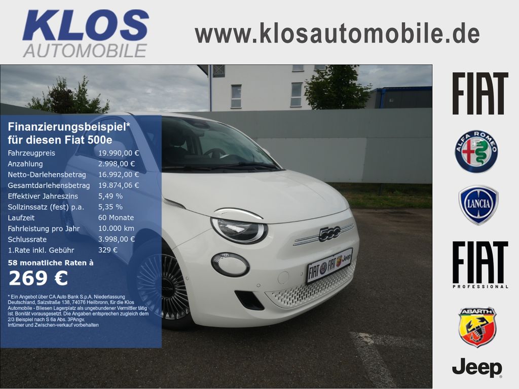 Bild des Angebotes Fiat 500e AT 42 Kwh 118PS KOMFORT KAMERA SHZ ALU