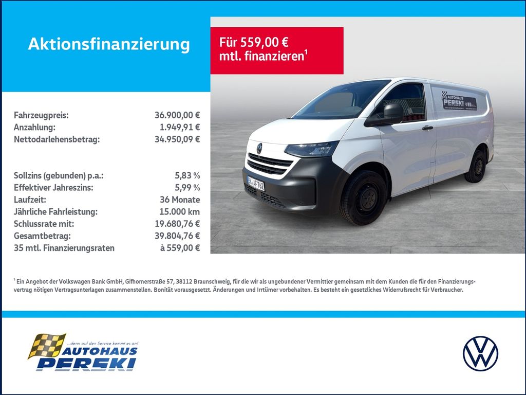 Bild des Angebotes Volkswagen T7 Transporter Kasten 2.0 TDI KR  KLIMA, ZV, RÜC